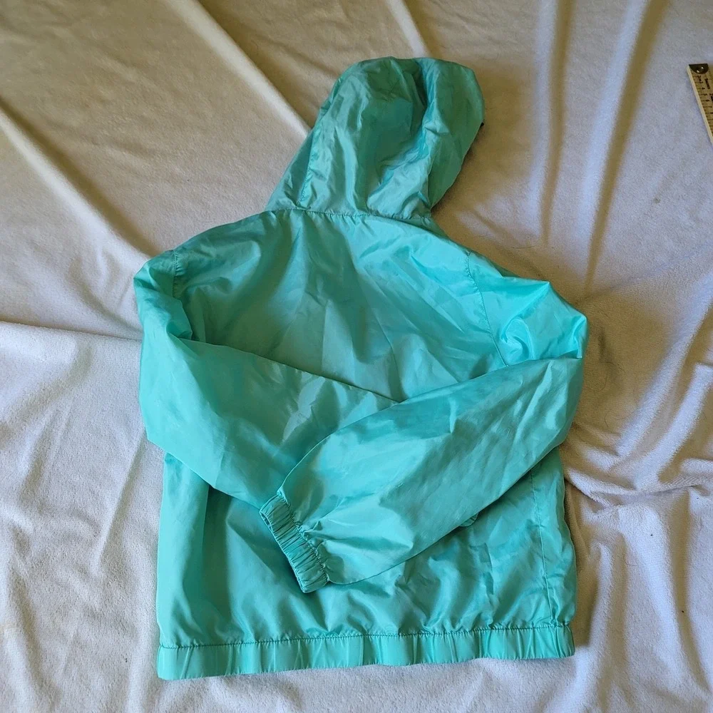 Justice‎ Girls Size L 10 Aqua Blue Zip-Up Hoodie Jacket Elastic Bottom/Cuffs